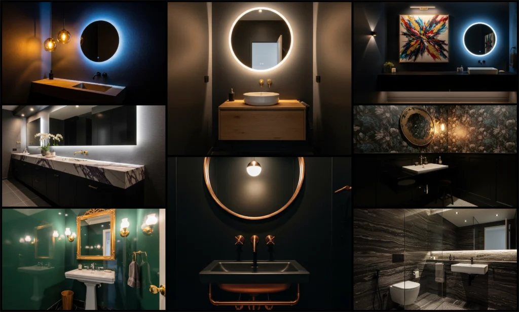 Dark Moody Powder Room - Bold and Elegant Look