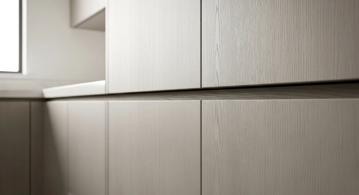Kitchen cabinets with natural textured finish