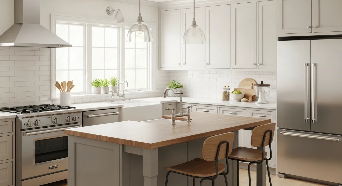 Shaker-style kitchen cabinets with timeless design