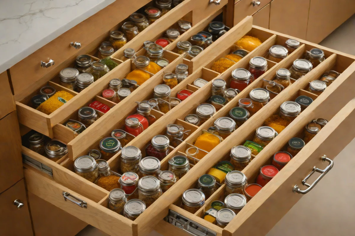 Use Drawer Spice Racks for Easy Visibility -  Best Spice Racks