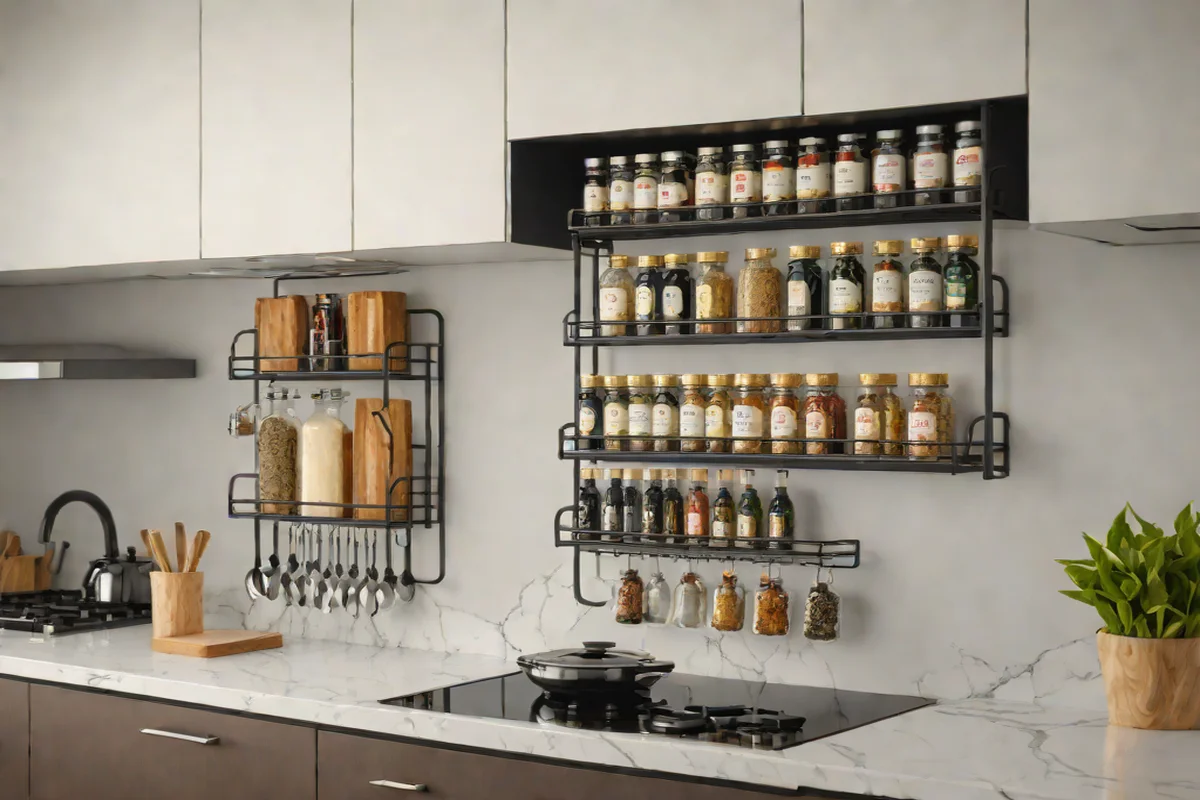 Use Wall-Mounted Spice Racks to Save Counter Space -  Best Spice Racks