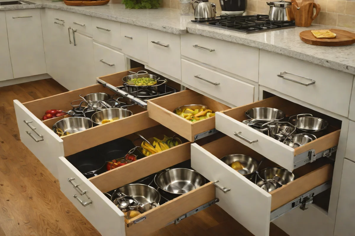 Use Deep Drawers Instead of Basic Cabinets - Modern Kitchen Island Ideas