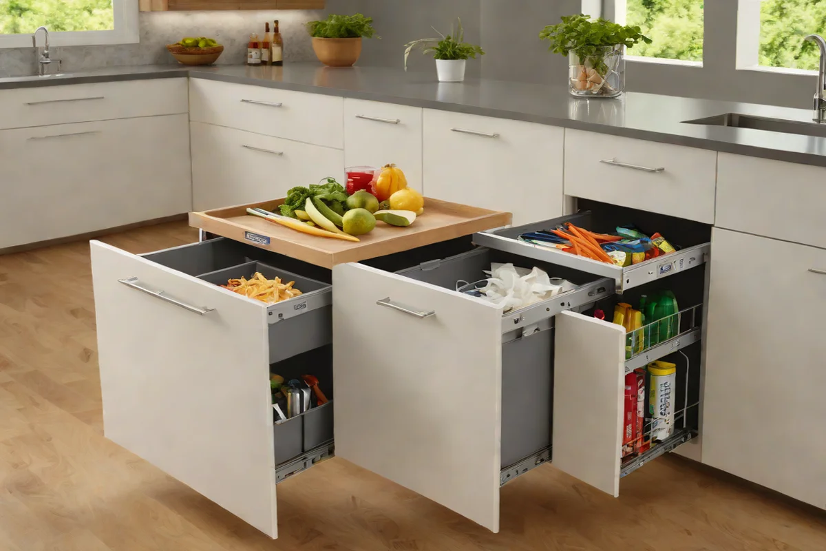 Add Built-In Trash Storage Inside the Island - Modern Kitchen Island Ideas
