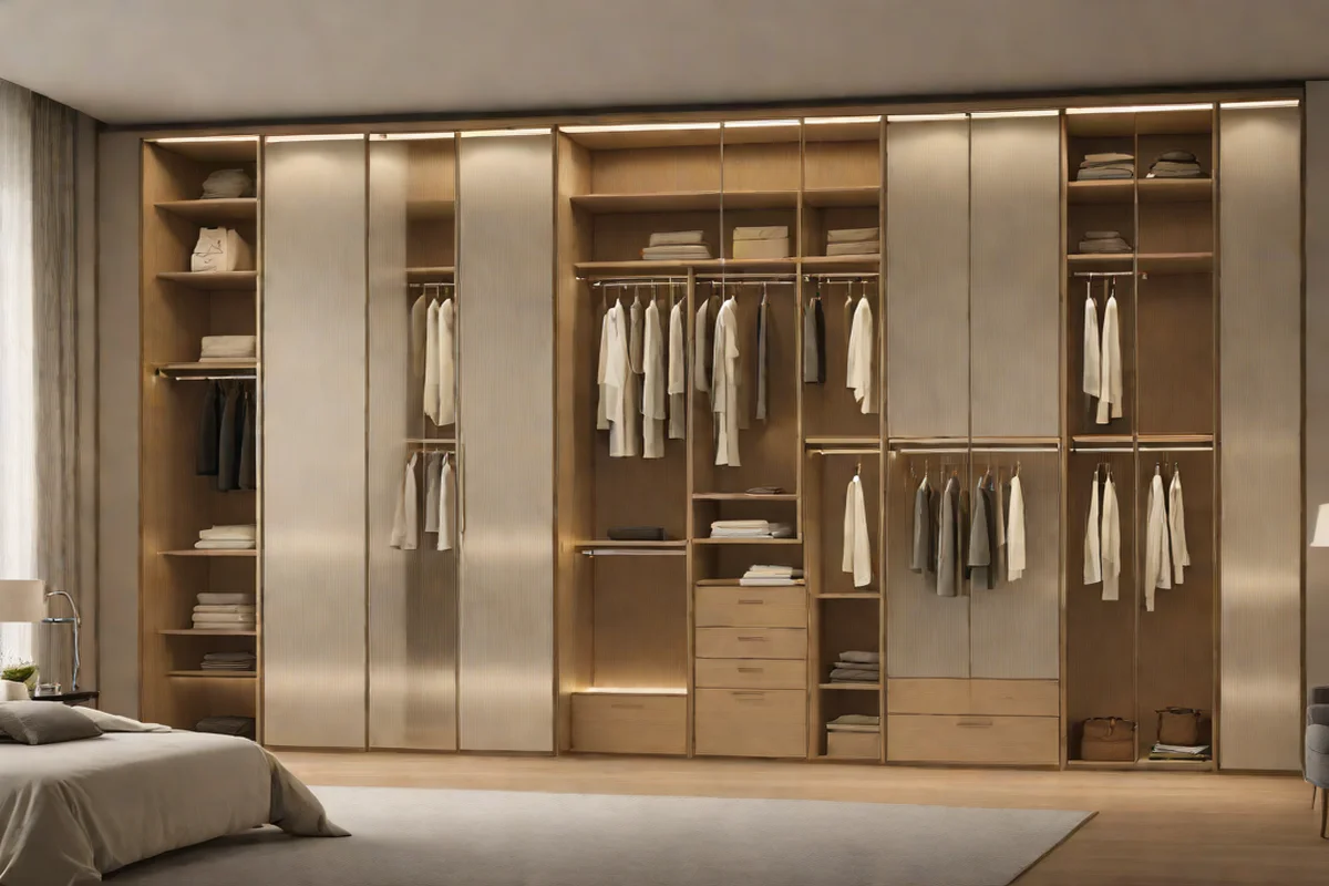 Translucent Fluted Glass Wardrobe Closets - Girls' Bedroom Ideas