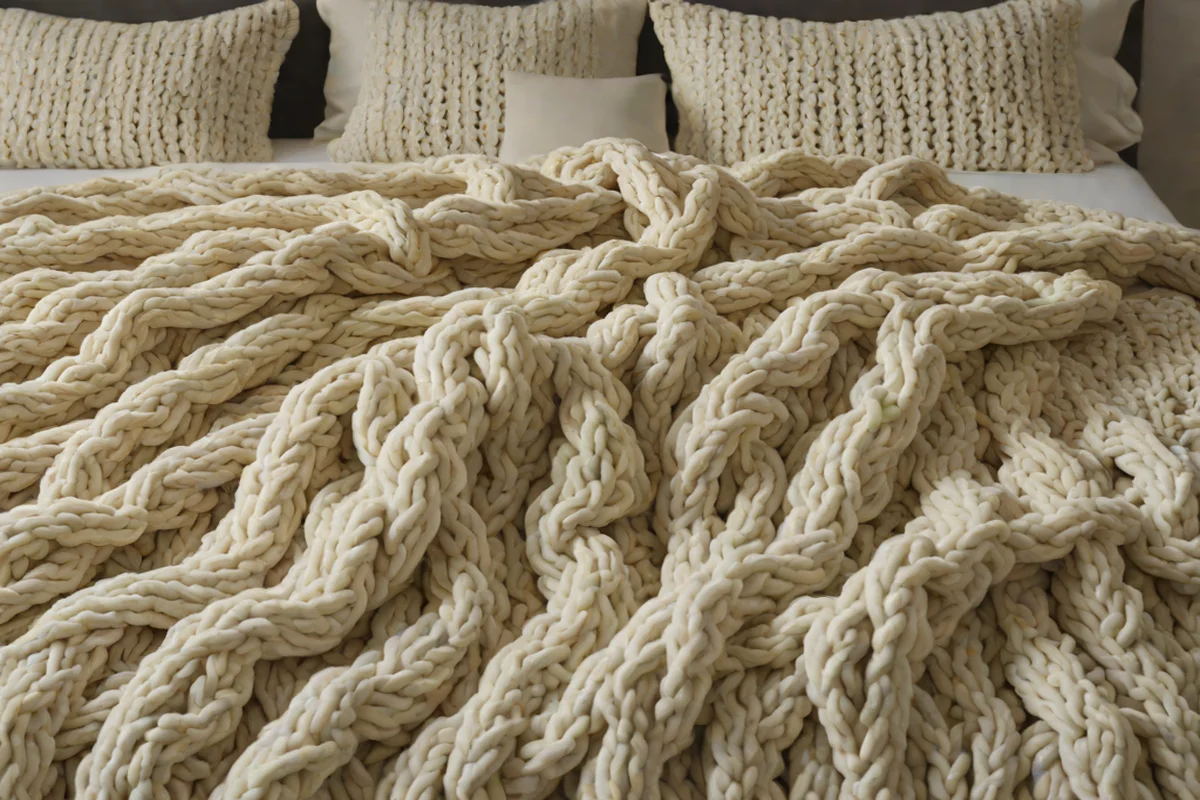 Oversized Chunky Merino Wool Knitted Throws - Girls' Bedroom Ideas