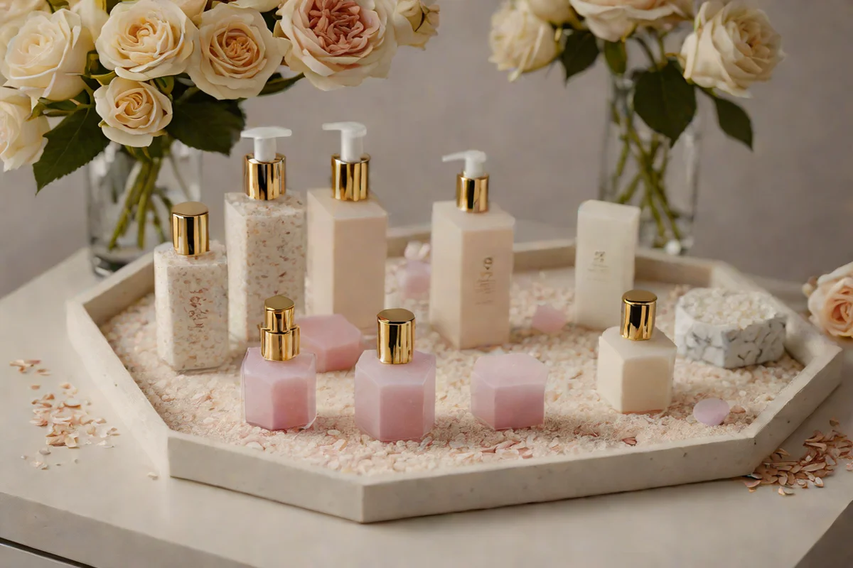 Hexagonal Terrazzo Vanity Tray Settings - Girls' Bedroom Ideas
