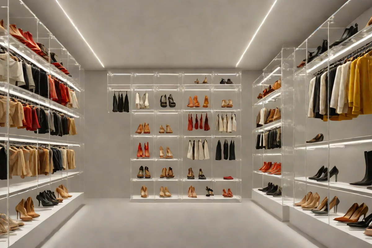 Clear Acrylic Floating Shoe Display Walls - Girls' Bedroom Ideas