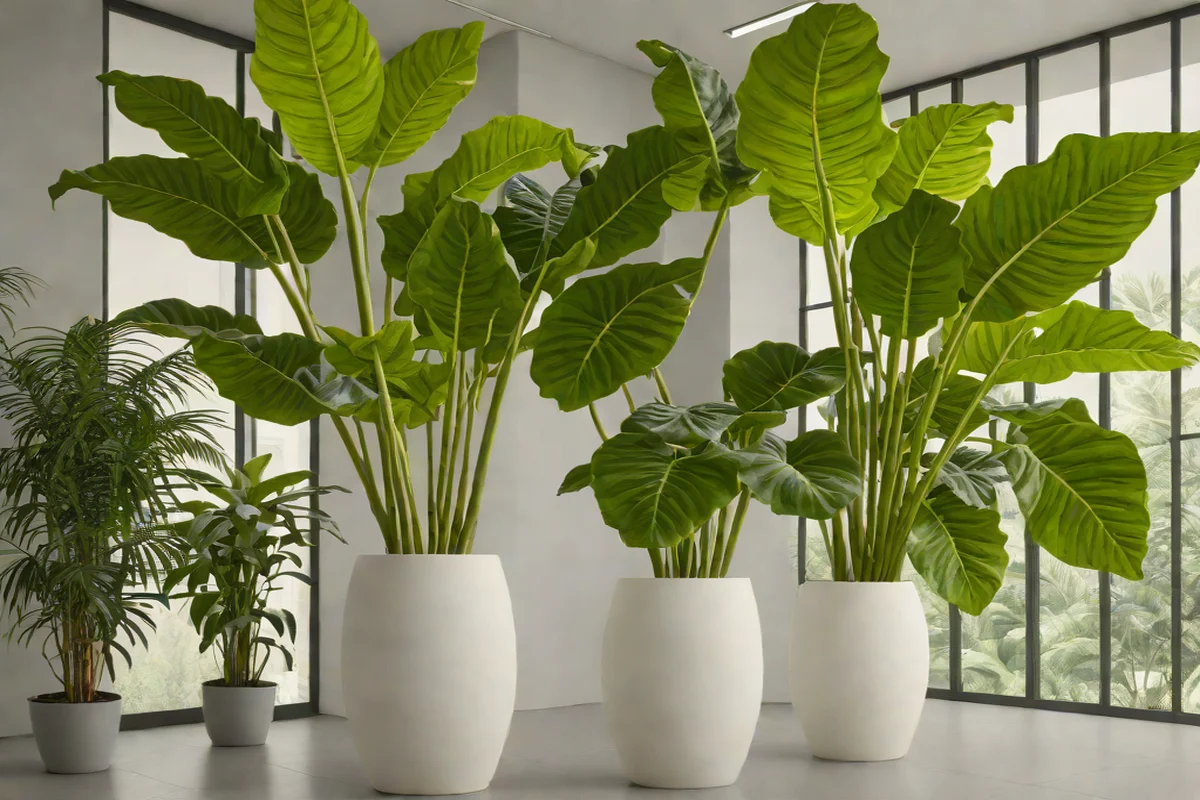 Biophilic Curation with Elephant Ear Plants - Green Bedroom Ideas