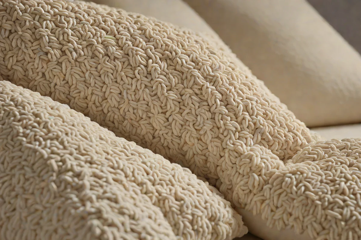 Textured Bouclé Throw Cushion Layers - Inspiring Bedroom Ideas