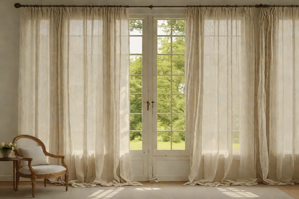Raw Linen Panel Window Dressings - Inspiring Bedroom Ideas