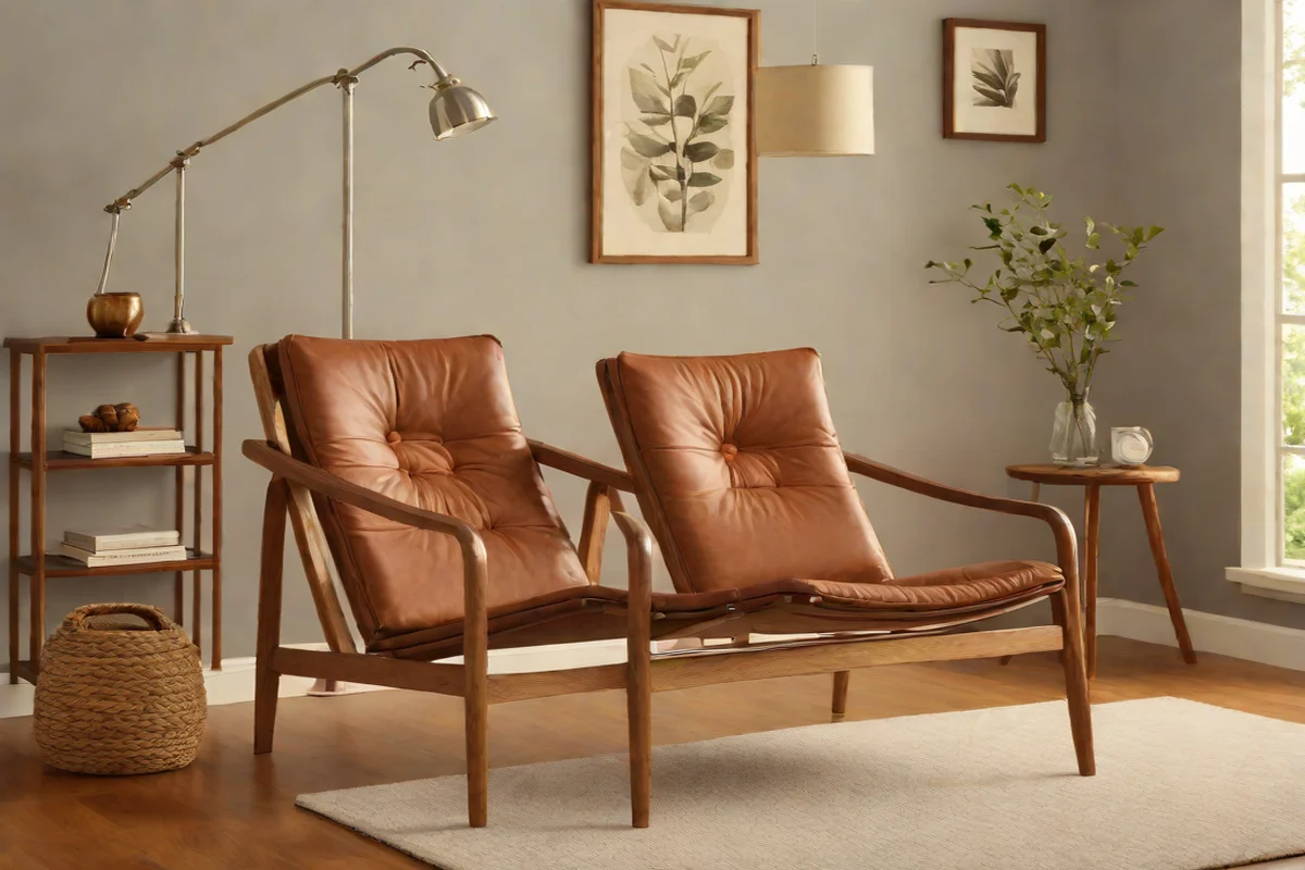 Vintage Leather Sling Accent Chairs - Inspiring Bedroom Ideas