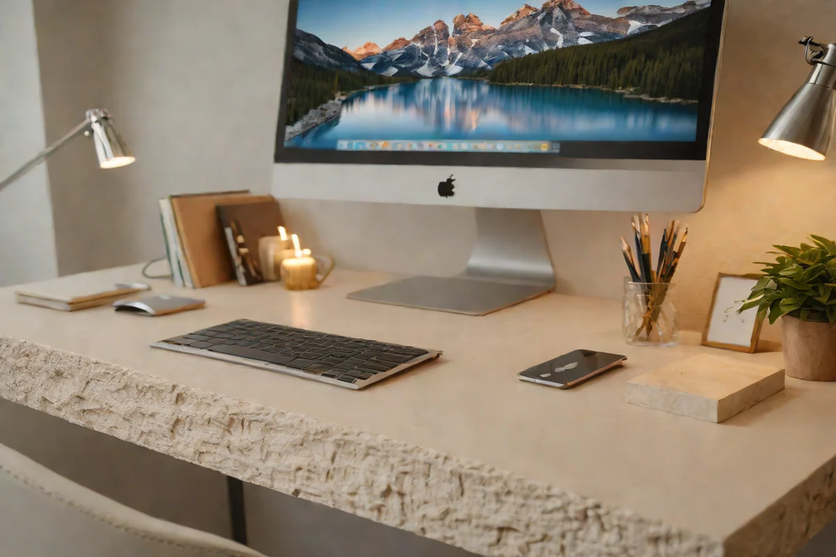 Monolithic Concrete or Travertine Desk Risers - Modern Cowgirl Bedroom Ideas