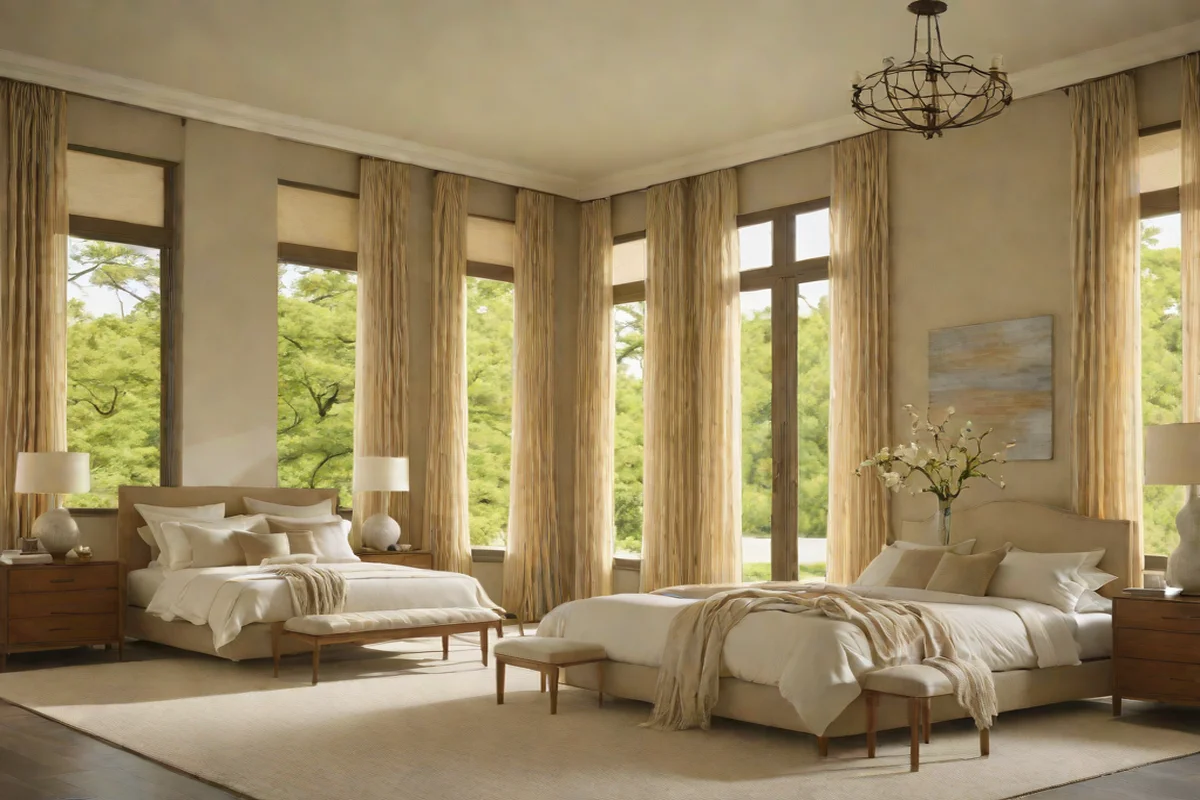 Floor-to-Ceiling Raw Silk Window Dressings - Modern Cowgirl Bedroom Ideas