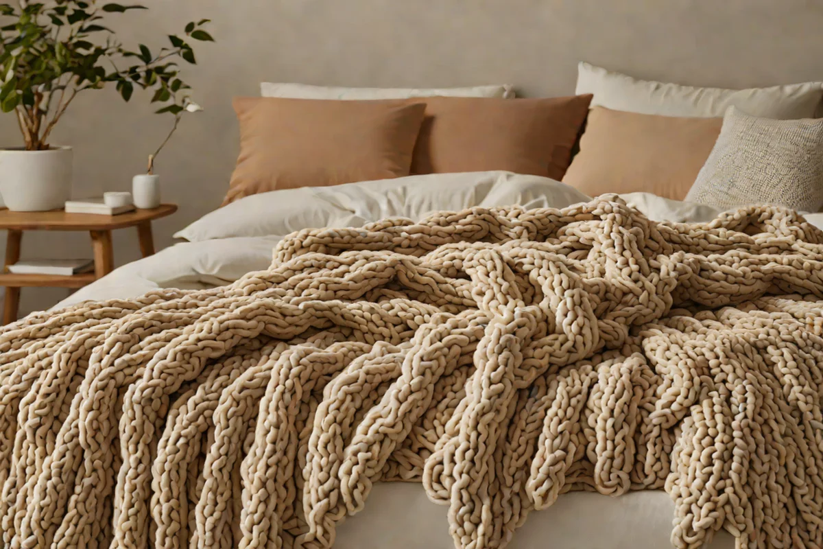 Oversized Chunky Knit Terracotta Throws - Modern Cowgirl Bedroom Ideas