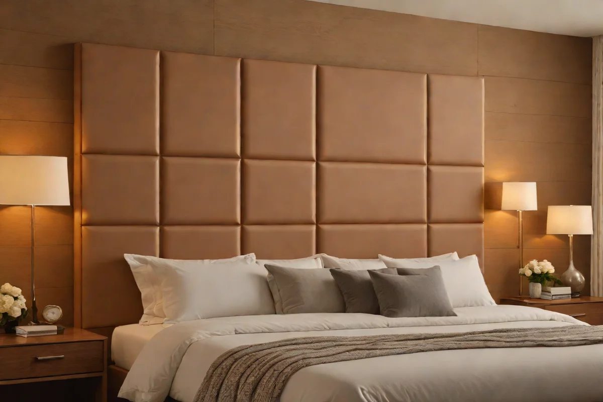 Toffee Leather-Wrapped Headboard Paneling - Modern Cowgirl Bedroom Ideas