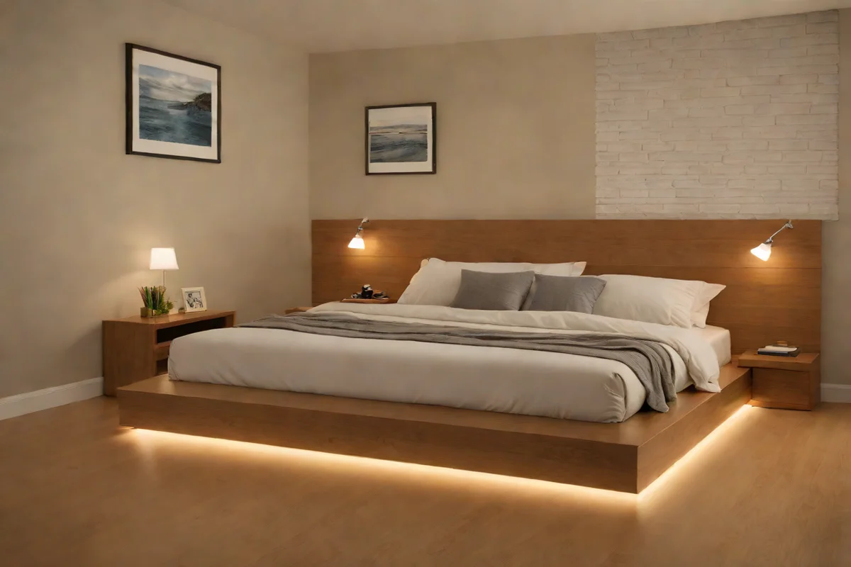 Hidden Under-Bed LED Nightlight Halos - Modern Cowgirl Bedroom Ideas