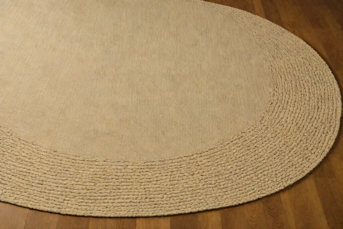 Flat-Woven Bleached Jute Underlayments - Modern Rococo Revival Living Room Ideas