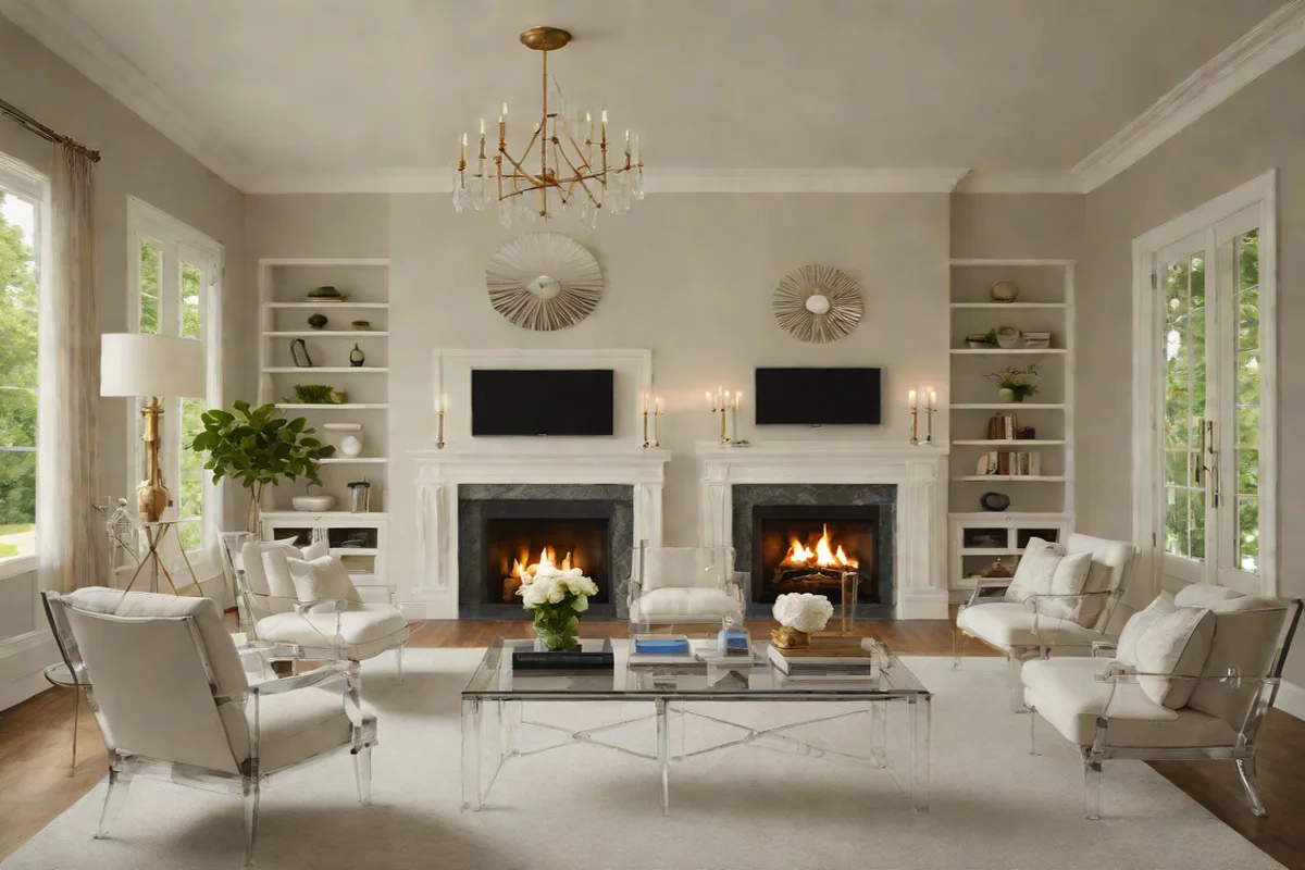 Symmetrical Axial Placement of Modern Accent Chairs - Modern Rococo Revival Living Room Ideas