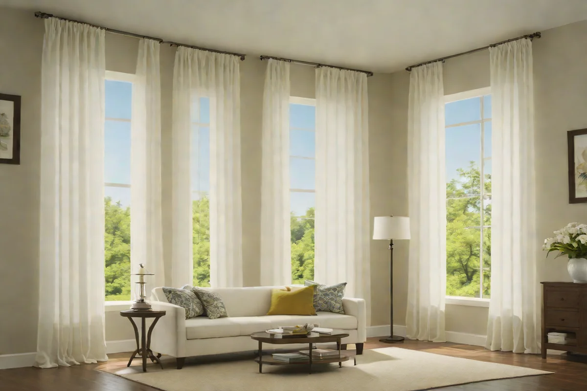 Over-the-Window Acrylic Floating Valances - Quiet Luxury Living Room