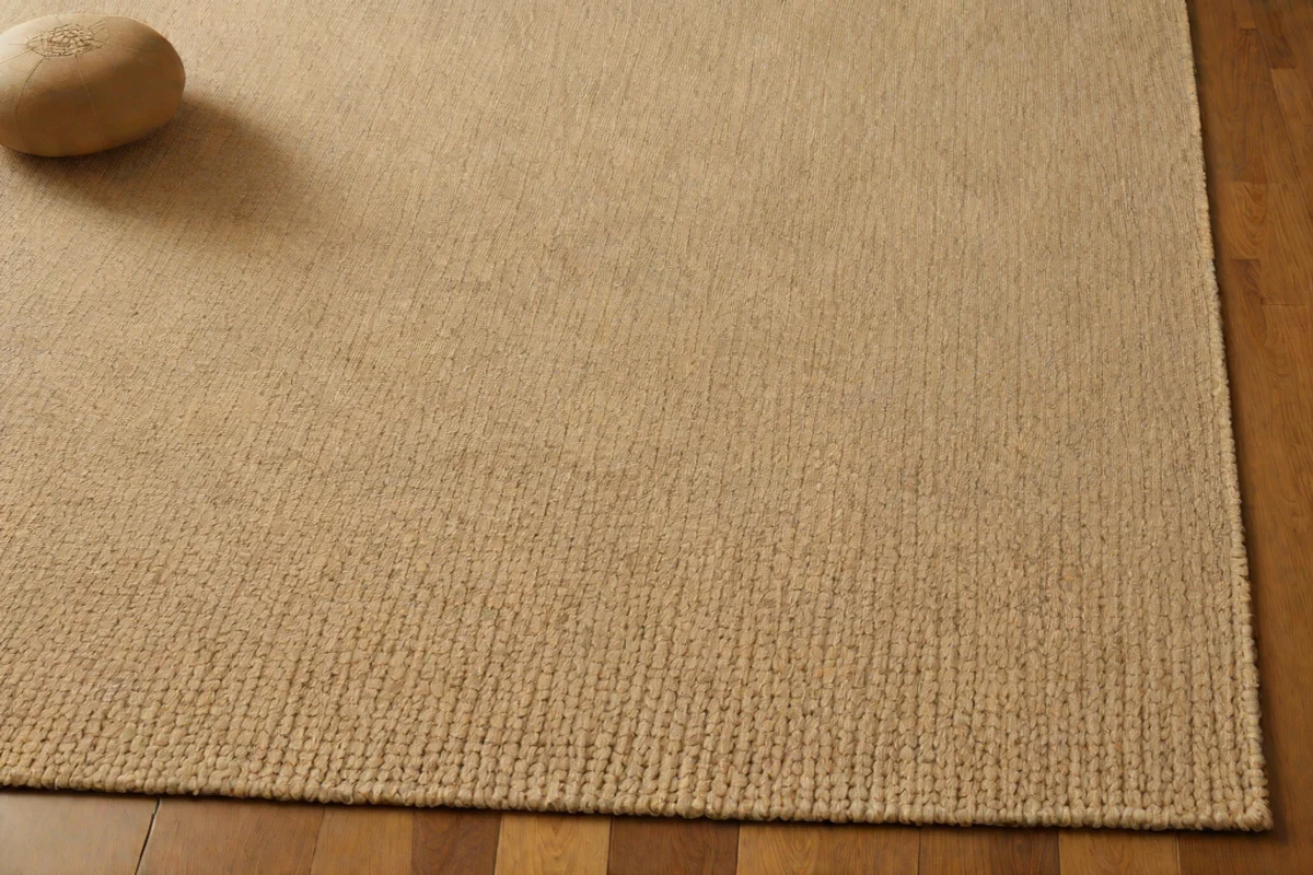 Flat-Woven Natural Bleached Jute Rugs - Quiet Luxury Living Room