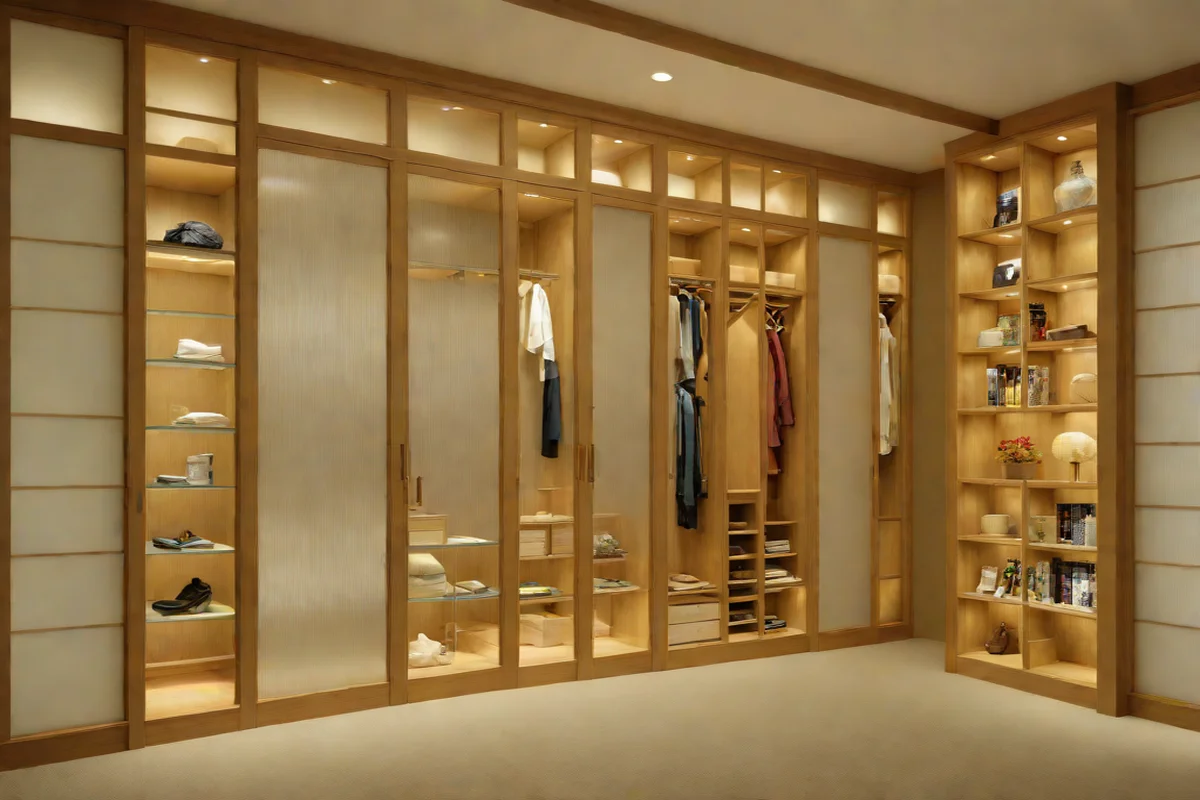 Translucent Shoji-Inspired Display Closets - Quiet Luxury Living Room