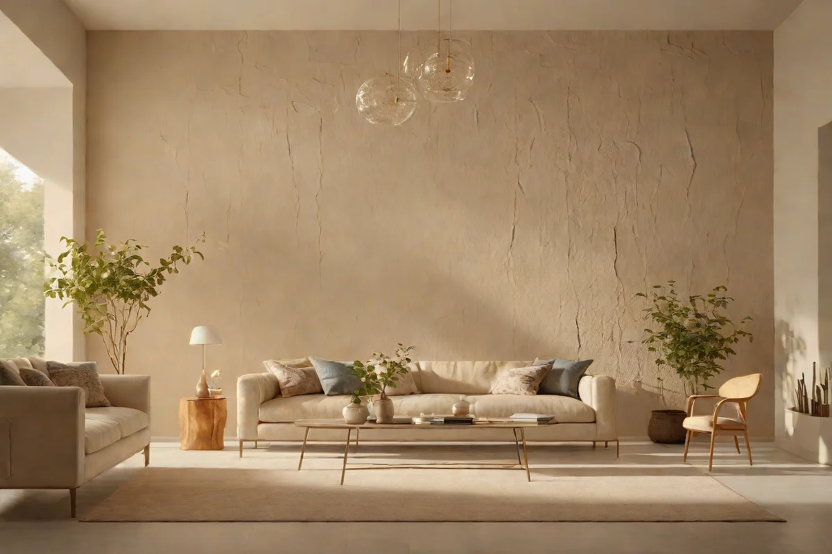 The Linear Rhythm of Cream Roman Clay Walls - Small White Living Room Ideas