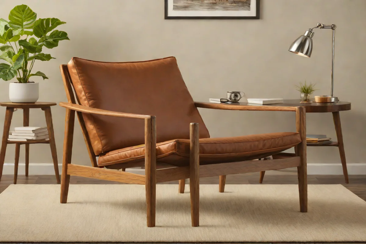 Rugged Cognac Leather Sling Accent Chairs - Teenage Boy Bedroom Ideas