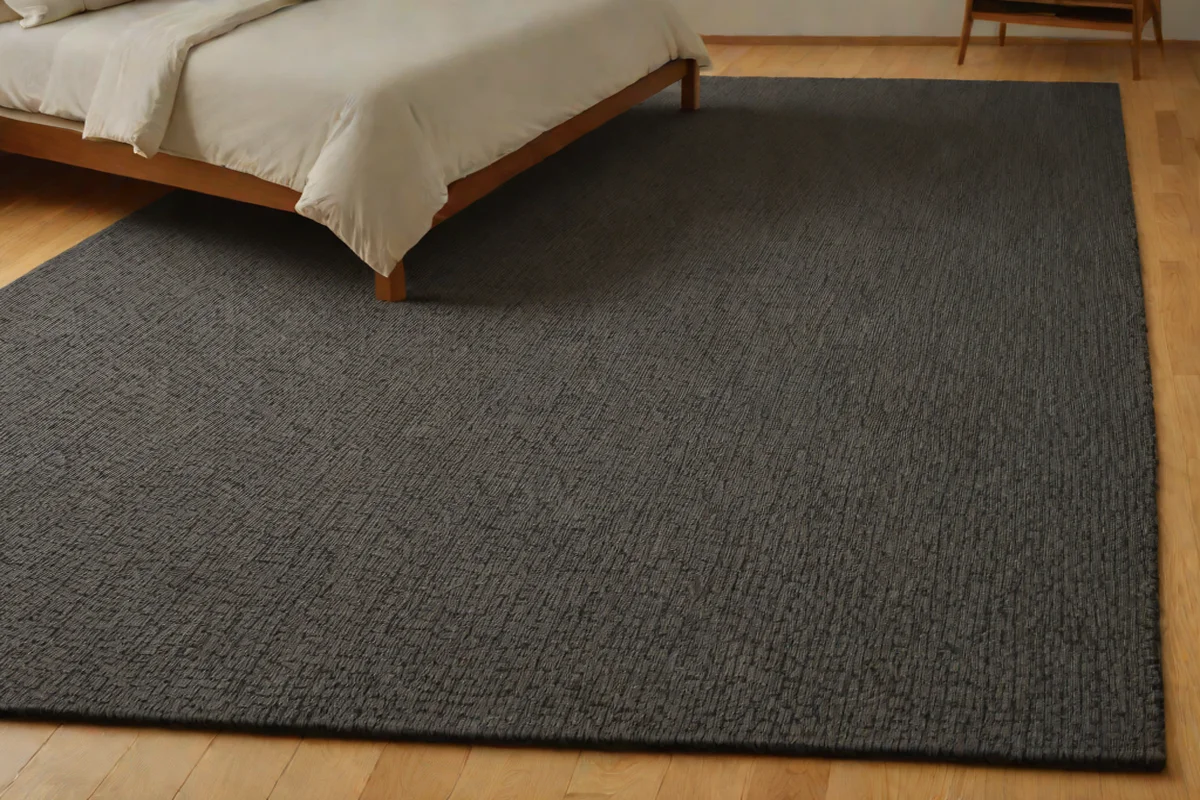 Flat-Woven Natural Charcoal Wool Rugs - Teenage Boy Bedroom Ideas