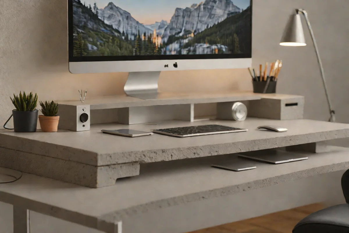 Monolithic Concrete Desk Risers - Teenage Boy Bedroom Ideas