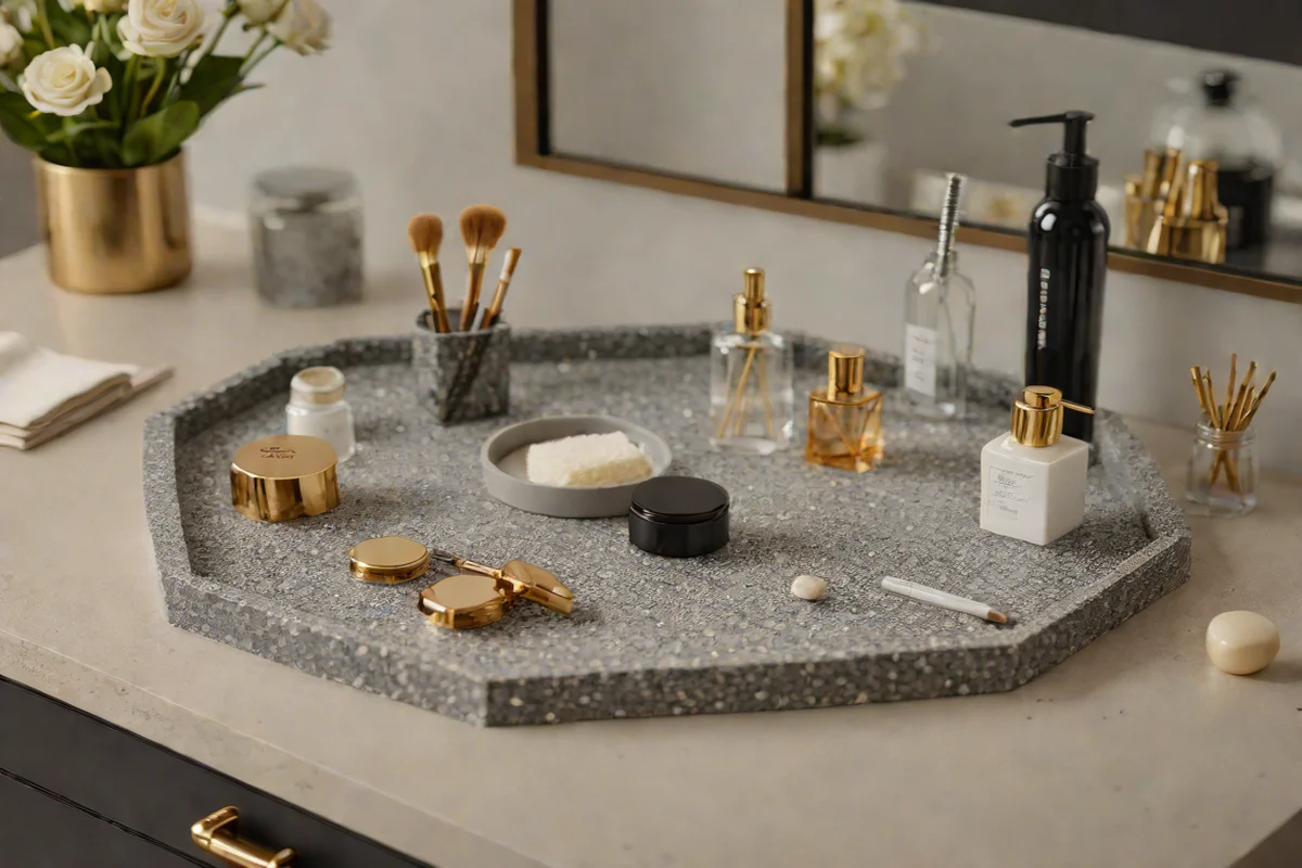 Hexagonal Terrazzo Vanity Tray Settings - Teenage Boy Bedroom Ideas