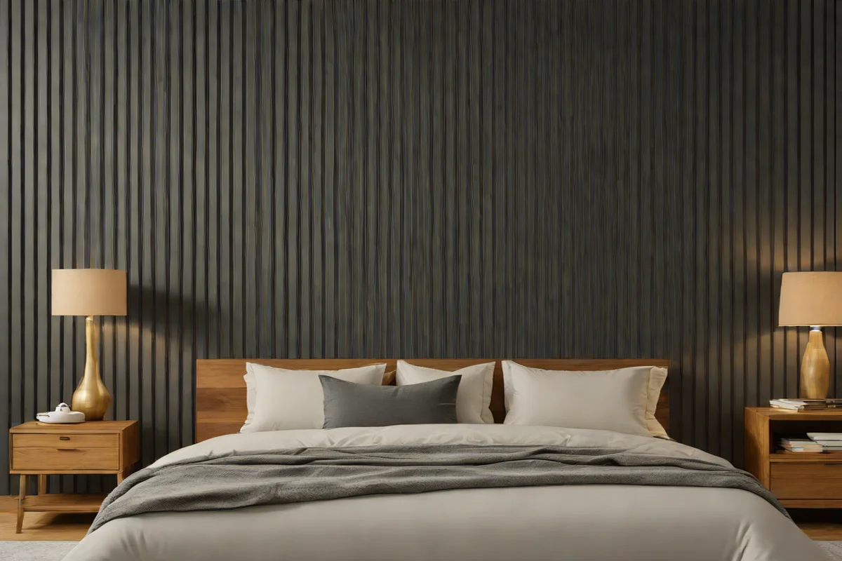 The Linear Rhythm of Charcoal Wood Slat Accent Walls - Teenage Boy Bedroom Ideas