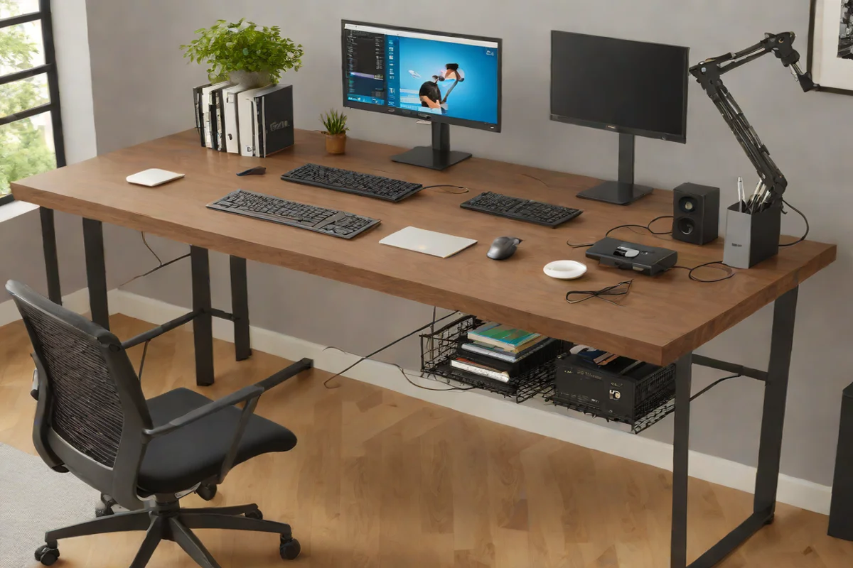 Inverted Desk-Skeleton Cable Management Trays - Teenage Boy Bedroom Ideas