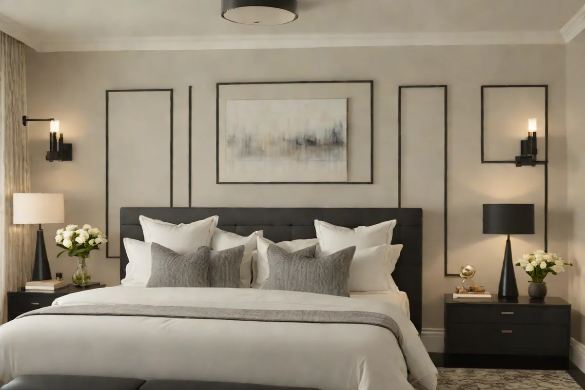 Symmetrical Bedside Flanking with Matte Black Sconces - Teenage Boy Bedroom Ideas