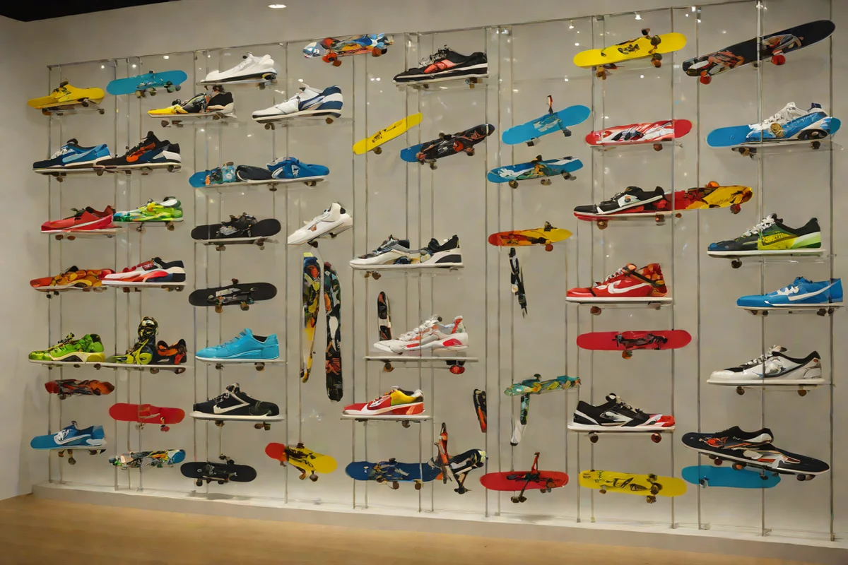 Clear Acrylic Floating Skate or Sports Display Walls - Teenage Boy Bedroom Ideas