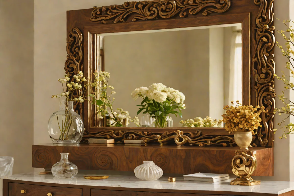 Burlwood Dresser Mirror Accents - western bedroom ideas