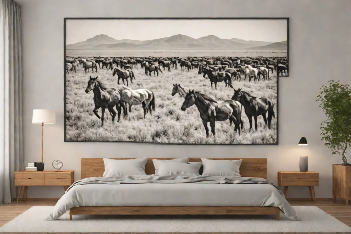 Oversized Black-and-White Frontier Photography - western bedroom ideas