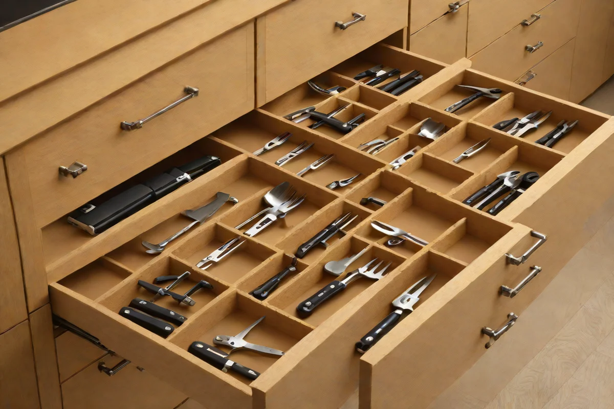 Integrate In-Drawer Slotted Cork Organizers Integrate In-Drawer Slotted Cork Organizers - Care for Kitchen Knives
