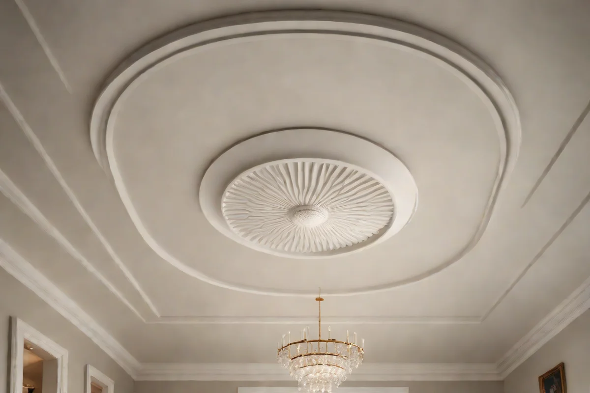 Elevate the Ceiling with a Minimalist Plaster Medallion -  Chic Dreamy Bedroom Ideas