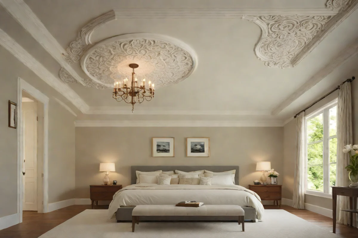Elevate the Space with a Plaster Ceiling Medallion Elevate the Space with a Plaster Ceiling Medallion - Cozy Bedroom Ideas