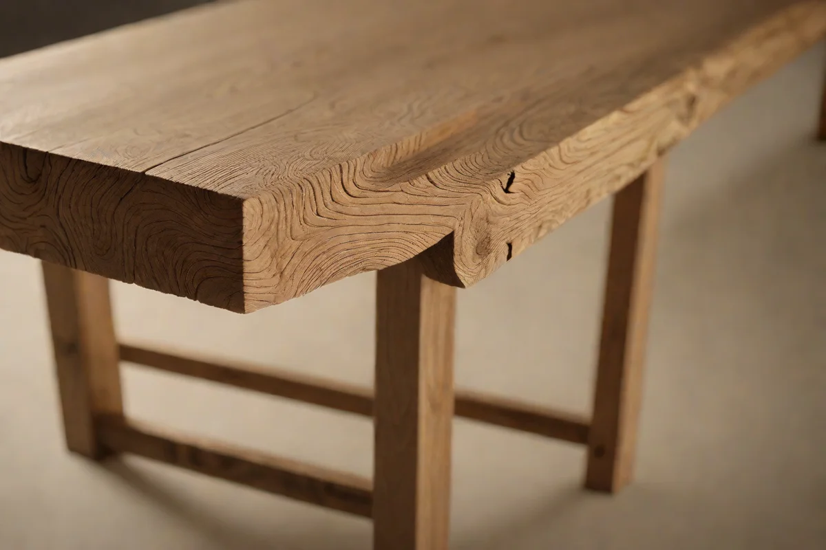 Position a Reclaimed Elm Bench at the Bed Foot Position a Reclaimed Elm Bench at the Bed Foot - earthy cottage bedroom ideas