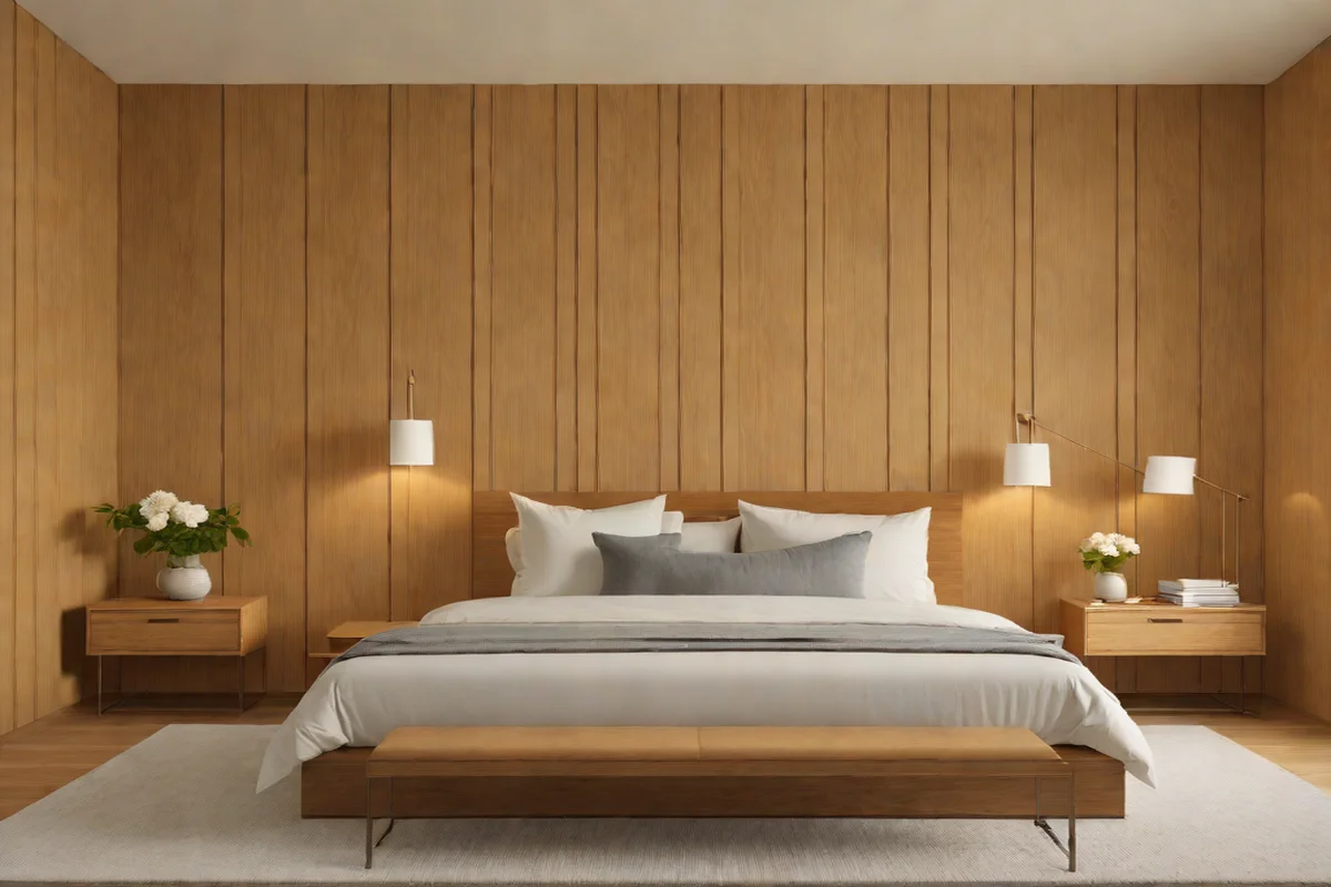 Install Flat-Channeled White Oak Wall Paneling - Neutral Bedroom Decor Ideas