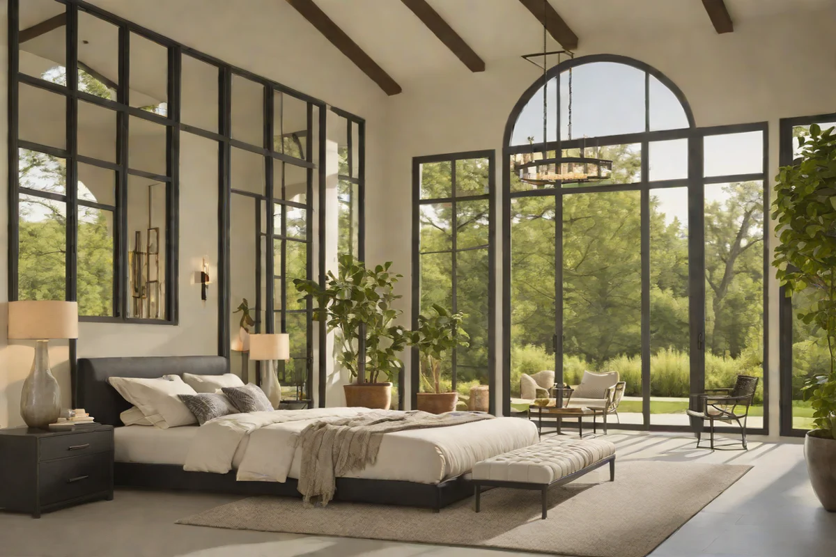 Anchor the Design with a Statement Architectural Mirror - Neutral Bedroom Decor Ideas
