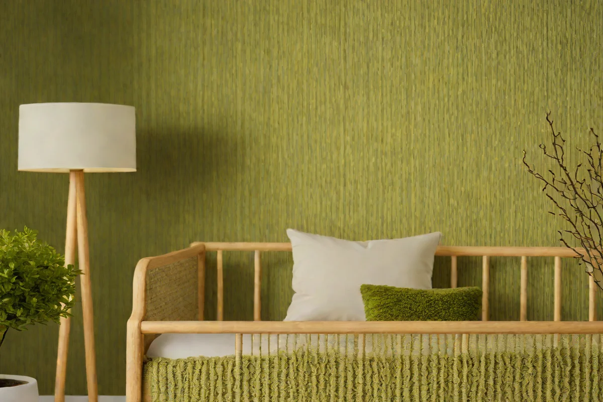 Hang an Intricate Natural Grasscloth Wallpaper - Nursery Ideas for Baby Boys