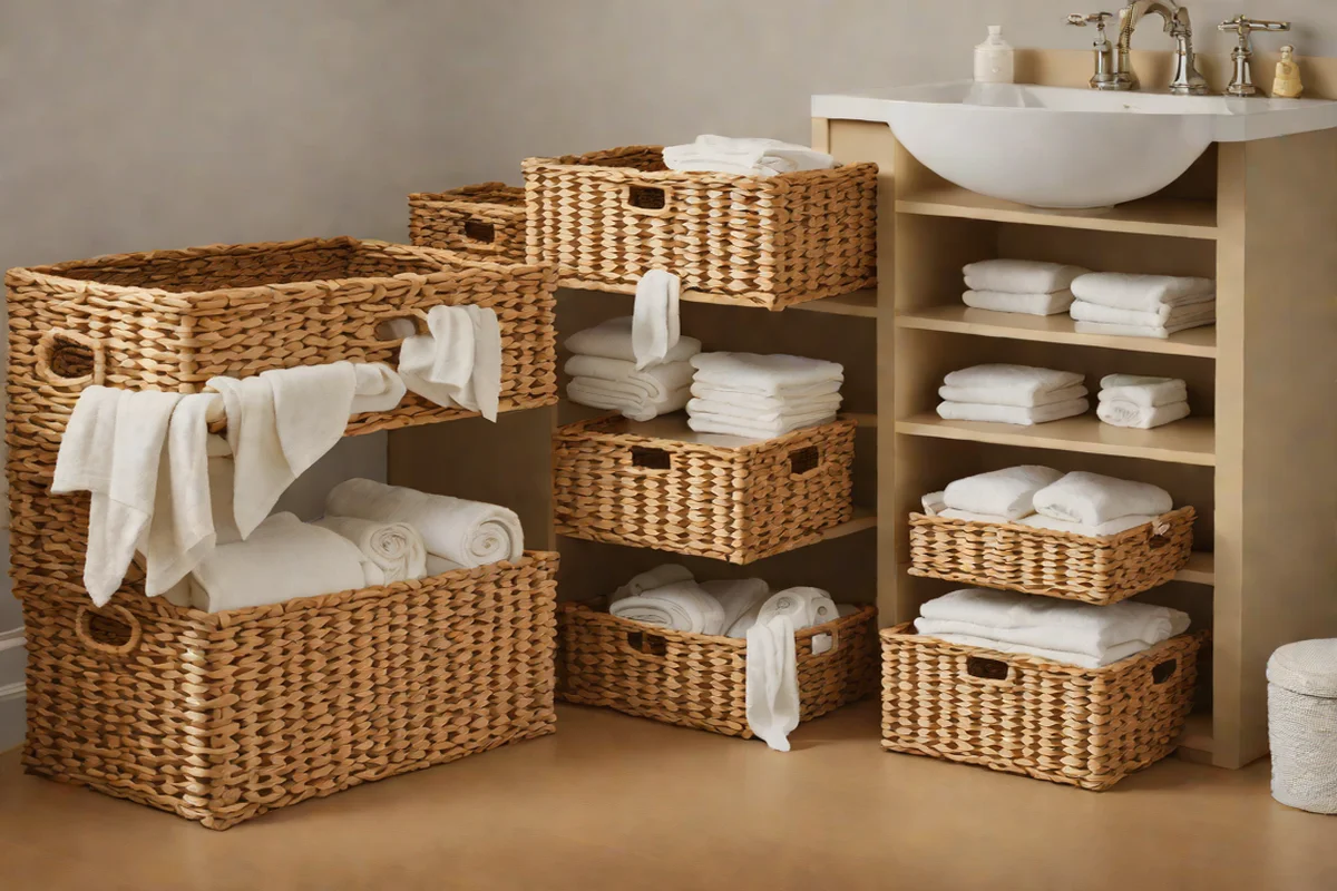 Hide Infrastructure in Heavy Woven Rattan Baskets - Nursery Ideas for Baby Boys