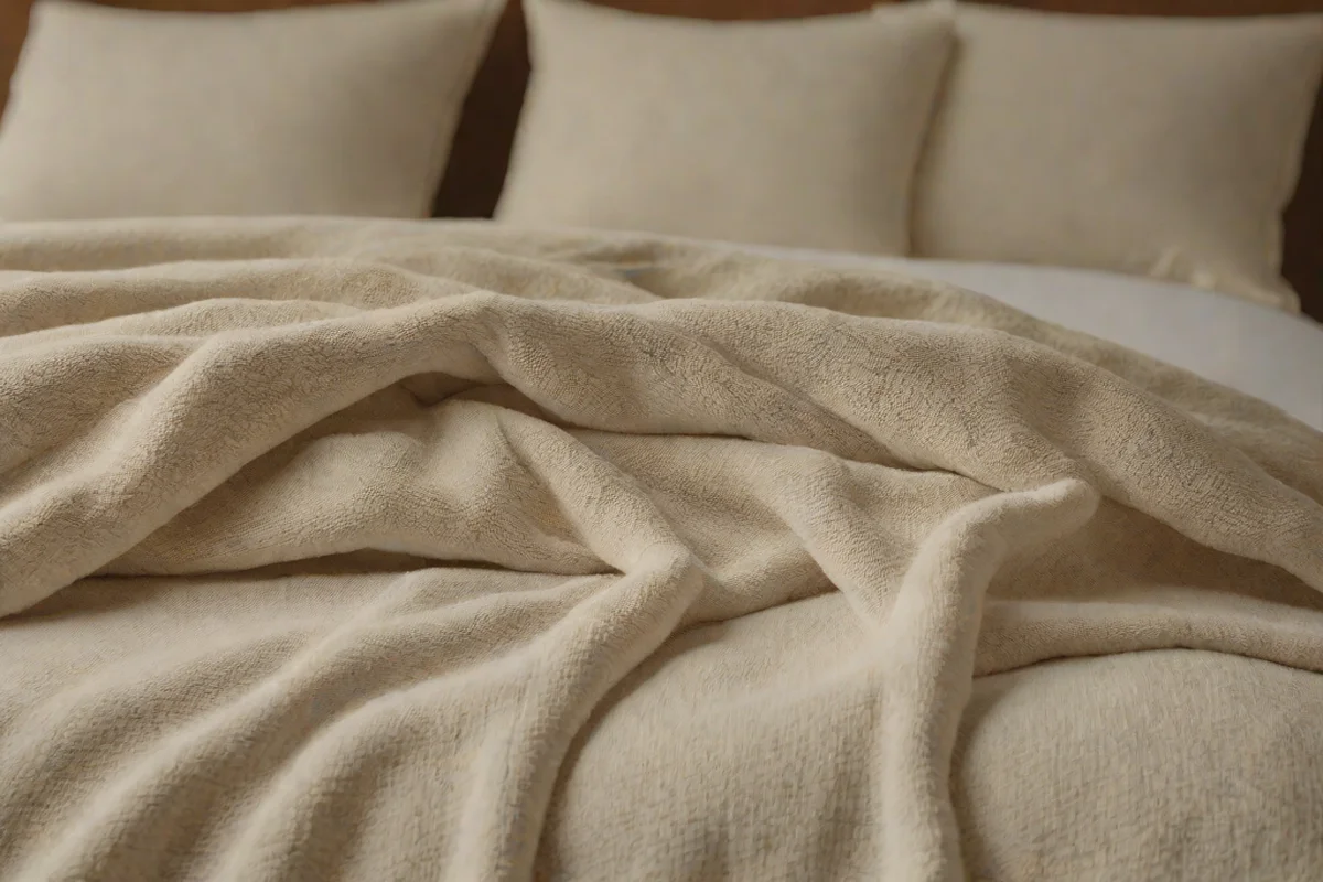 Layer Bouclé, Heavy Linen, and Organic Cotton Bedding - Nursery Ideas for Baby Boys
