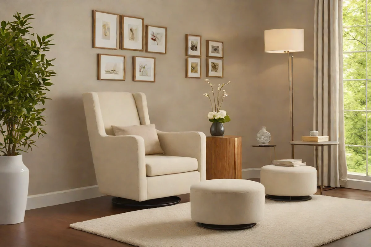 Configure a Private Feeding Nook with a Swivel Glider - Nursery Ideas for Baby Boys