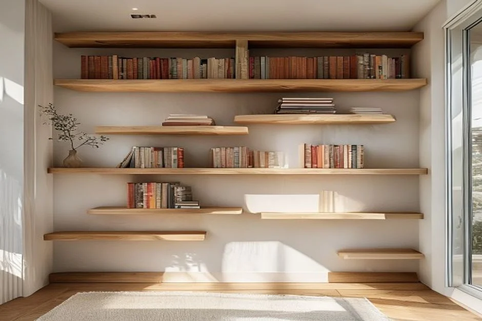 Position Symmetrical Floating Wall Book ledges - Nursery Ideas for Girls