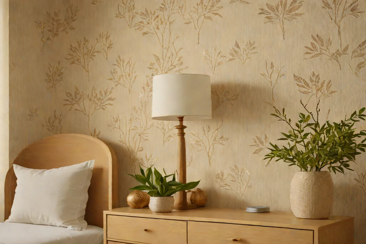Hang an Intricate Botanical Grasscloth Wallpaper - Nursery Ideas for Girls