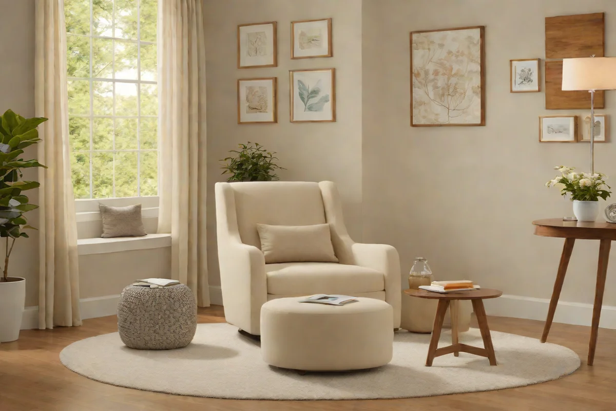Configure a Private Feeding Nook with a Swivel Glider - Nursery Ideas for Girls
