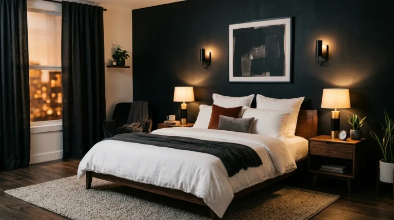 How To Paint The Perfect Black Feature Wall In Your Bedroom